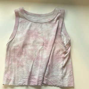 Pink/White Tye Dye High Neck Tank